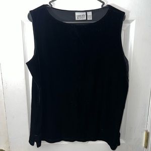 Vintage Chico’s Design Solid Black Velour Sleeveless Blouse Size 3 (XL)